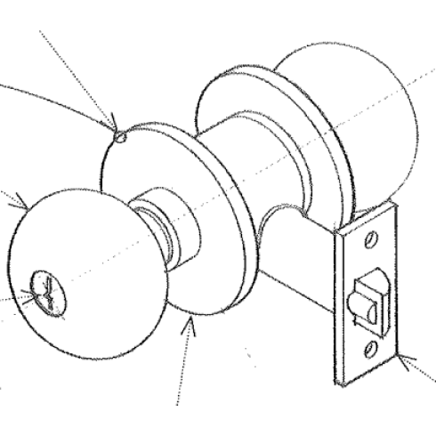 <p><span>Also known as </span><em>Bored Lock and Latch</em><span>; A lock housed withing two holes bored at right angles to each other, one through the face of the door and the other in the door edge</span></p>