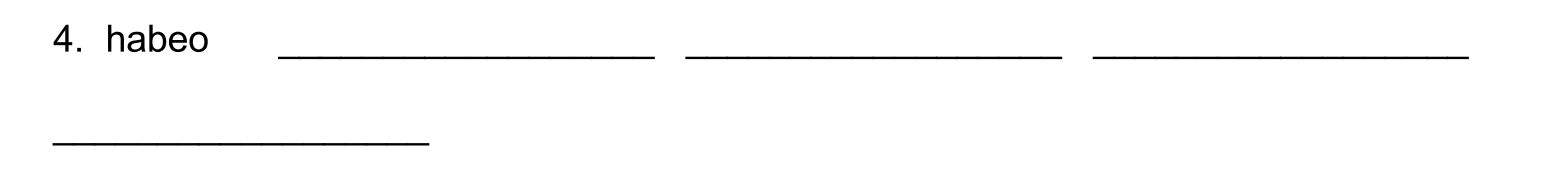<p>III. Give the principle parts and conjugation of the following verbs (16 pts.)</p>
