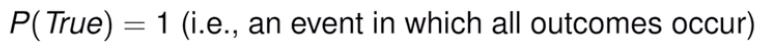 <p>an event in which all outcomes occur; i.e. either heads or tails occurs</p>