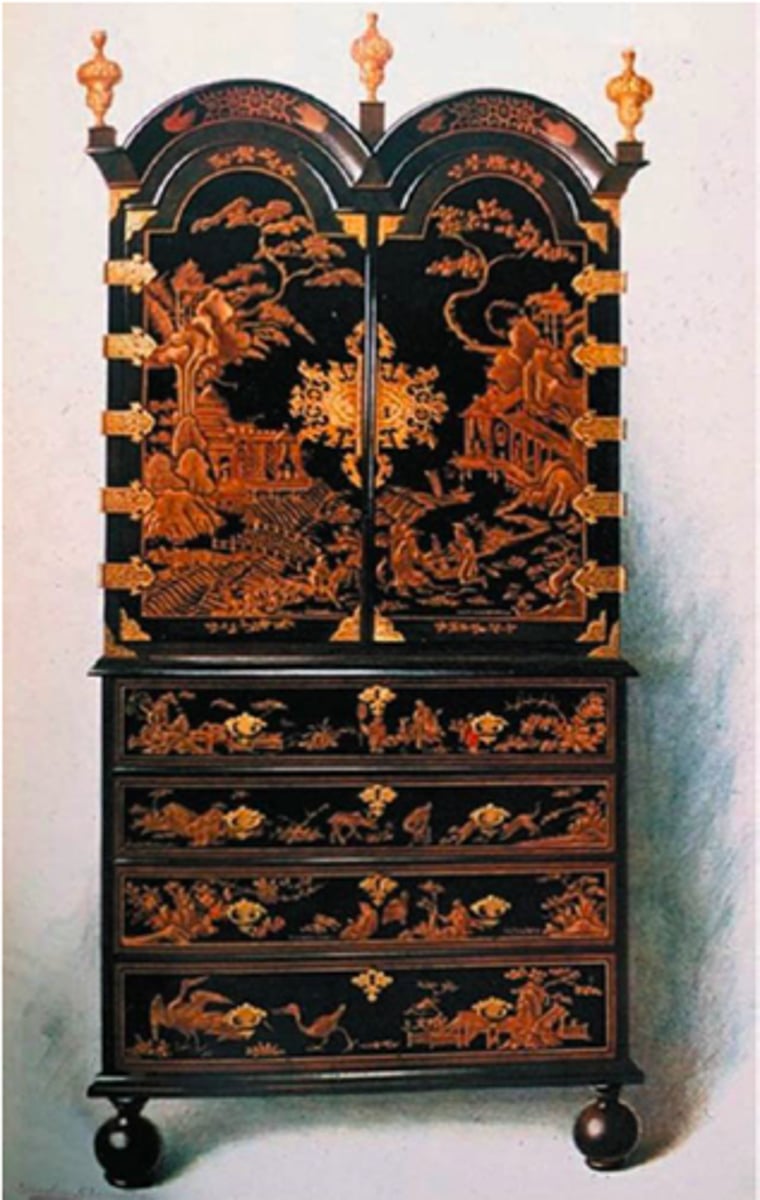 <p>English lacquer technique imitation of dark Japanese varnish/lacquer technique.</p>