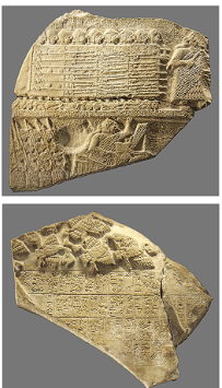 <ul><li><p>The <mark data-color="blue" style="background-color: blue; color: inherit;">stone tablet (or stele)</mark>, sculpted in low relief, was a war memorial by<mark data-color="blue" style="background-color: blue; color: inherit;"> King Eannatum.</mark></p></li><li><p>This sculpture is believed to be the<mark data-color="blue" style="background-color: blue; color: inherit;"> earliest known instance of a story told in pictures of sustained visual art:</mark> its theme being "war" - one of four main themes of the day, the others being Kings, Gods, and Hunting.</p></li></ul><p>&nbsp;</p>