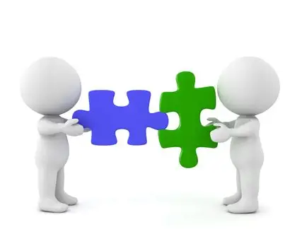 <p>compatible /kəmˈpætəbl/ (adj)  = correlation </p>