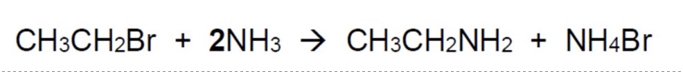 <p>draw the mechanism for this reaction in the image (nucleophilic substitution with excess ammonia)</p>