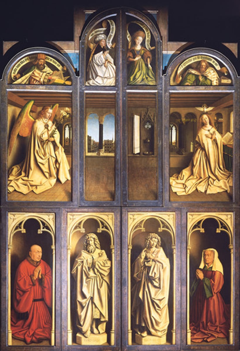 <p>A portrait of the individual(s) who commission a religious work, for example an altarpiece, as evidence of devotion.</p>