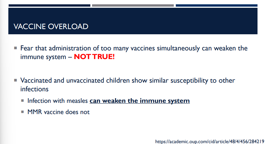<p>T/F: Vaccinated and unvaccinated children show similar susceptibility to other infections</p>