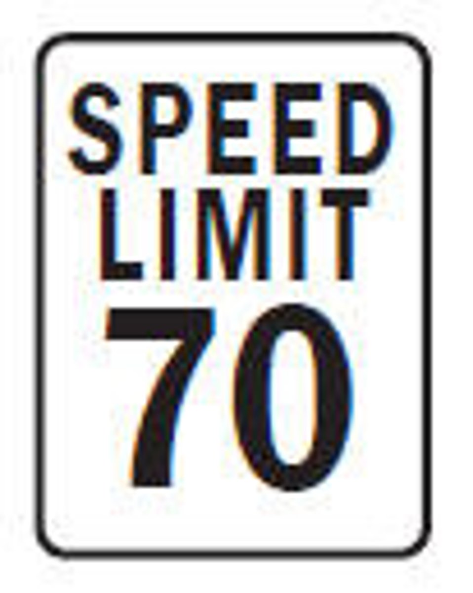 <p>MAXIUM SPEED ALLOWED under ideal driving conditions.</p>