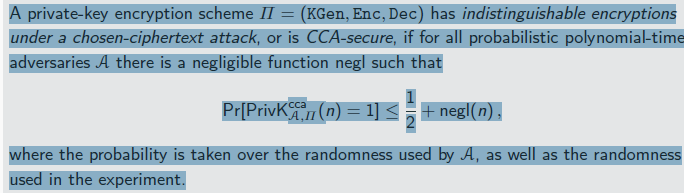 <p>CCA-security is a very strong requirement</p><p>→ Any encryption scheme where ciphertext can be “manipulated” in a controlled way cannot be CCA-secure</p>