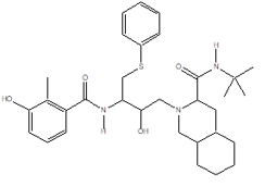 <p><span style="font-family: &quot;Times New Roman&quot;; line-height: normal; font-size: 7pt;"><span> </span></span><span><span>Viracept, used in the treatment of HIV, has the following structure. Identify the functional groups in Viracept.</span></span></p><p><span><span>A)</span></span><span style="font-family: &quot;Times New Roman&quot;; line-height: normal; font-size: 7pt;"><span>&nbsp;&nbsp;&nbsp; </span></span><span><span>phenol, amide, alcohol, sulfide, amine, benzene ring</span></span></p><p class="MsoListParagraph"><span><span>B)</span></span><span style="font-family: &quot;Times New Roman&quot;; line-height: normal; font-size: 7pt;"><span>&nbsp;&nbsp;&nbsp; </span></span><span><span>phenol, ester, alcohol, sulfide, amine, benzene ring</span></span></p><p class="MsoListParagraph"><span><span>C)</span></span><span style="font-family: &quot;Times New Roman&quot;; line-height: normal; font-size: 7pt;"><span>&nbsp;&nbsp;&nbsp; </span></span><span><span>phenol, ketone, alcohol, sulfide, amine, benzene ring</span></span></p><p class="MsoListParagraph"><span><span>D)</span></span><span style="font-family: &quot;Times New Roman&quot;; line-height: normal; font-size: 7pt;"><span>&nbsp;&nbsp;&nbsp; </span></span><span><span>phenol, amide, ether, sulfide, amine, benzene ring</span></span></p>