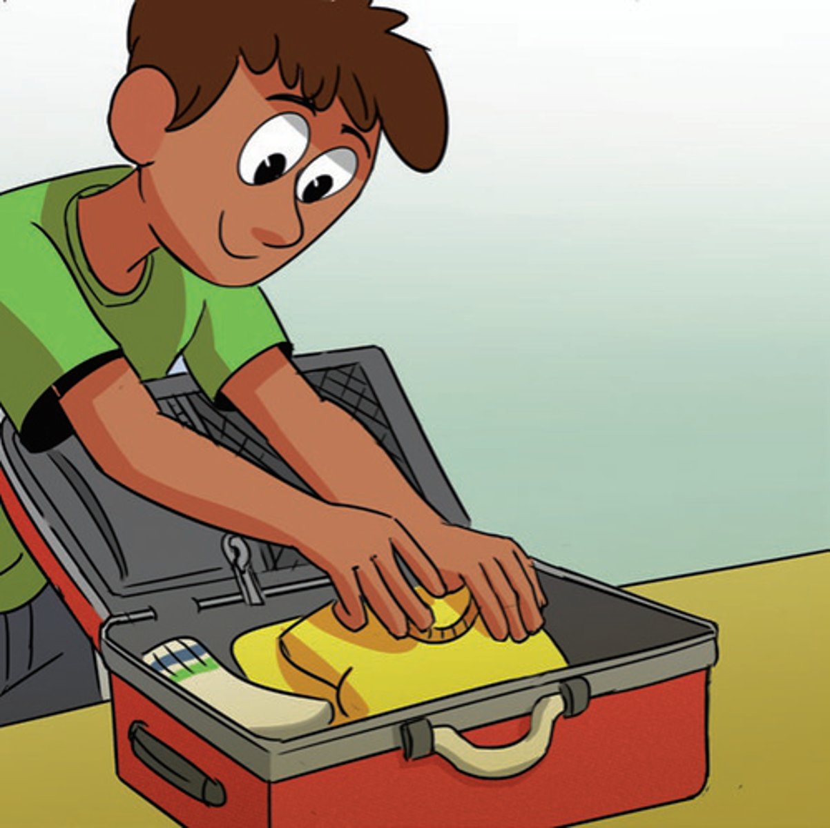<p>to pack one's suitcase</p>