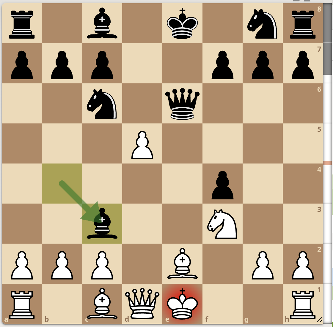 <p>…Bxc3+</p>