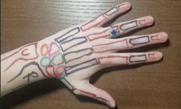 <p>palm down </p>