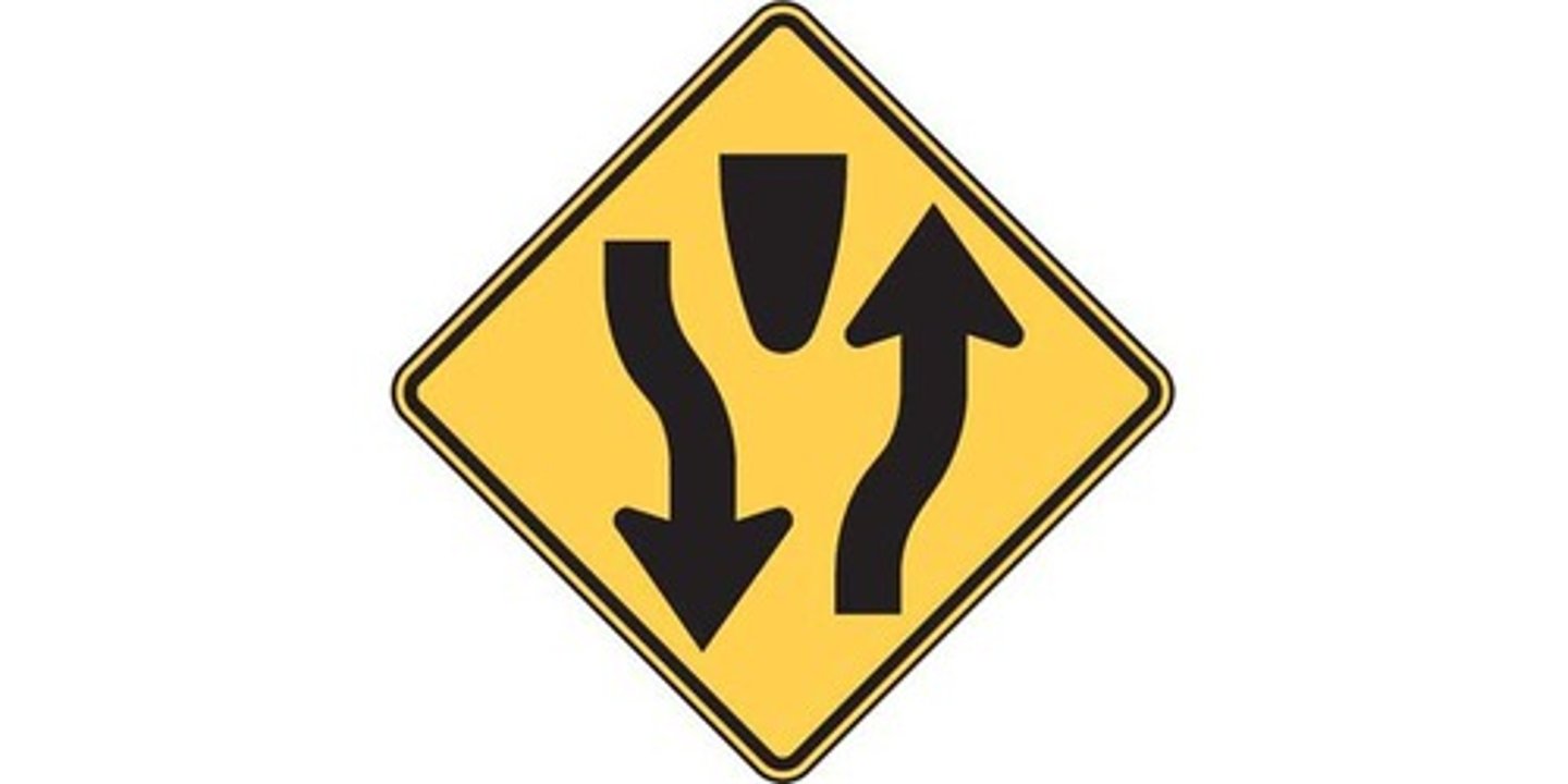 <p>B) beginning of a divided highway</p>