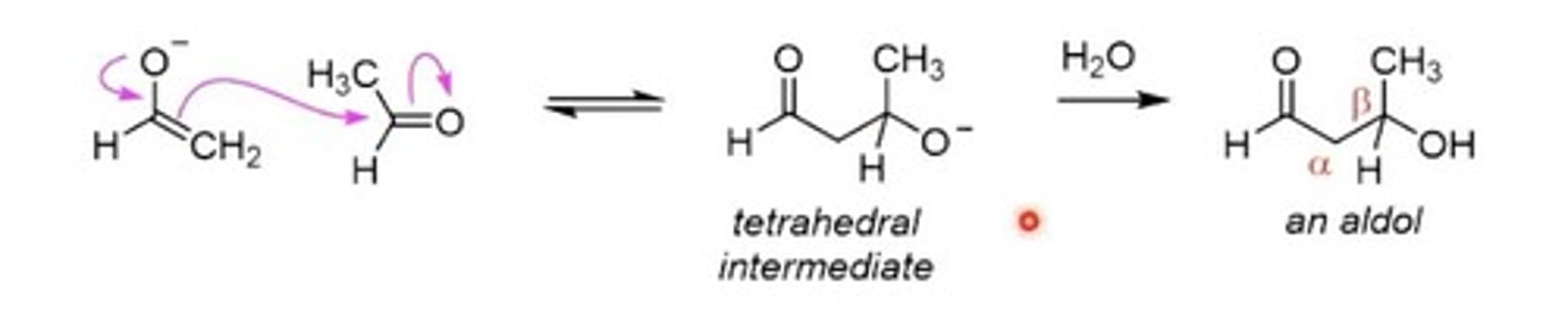 <p>Conjugate addition of enolate to unsaturated carbonyl.</p>