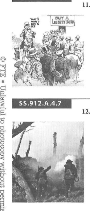 <p>The cartoon on the left was published on May 16, 1917. </p><p>What was the purpose of the bonds being sold in the cartoon? </p><p>A. To avoid an economic depression </p><p>B. To keep the United States out of war </p><p>C. To help finance the American war effort </p><p>D. To make emergency loans to Britain and France </p><p></p>