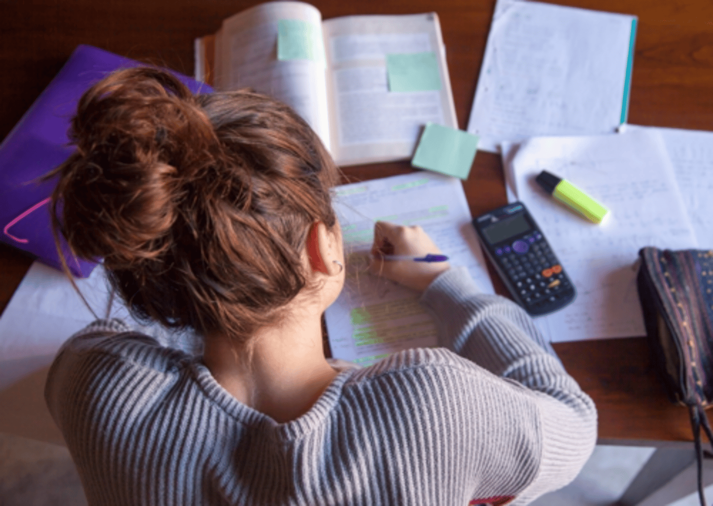 <p>We _____ our homework in the evenings while watching TV.</p>