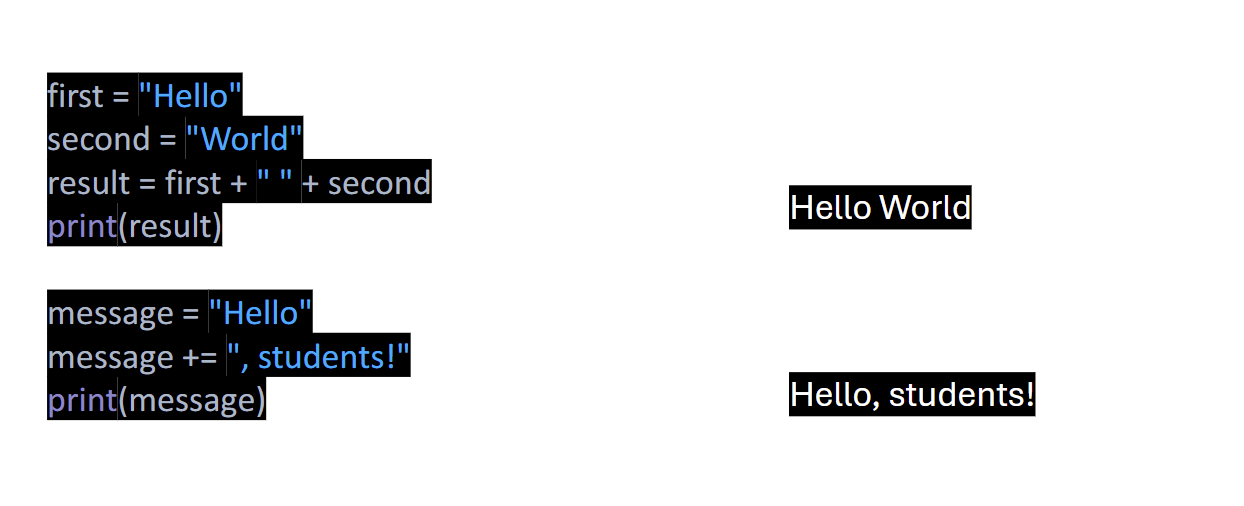 <p>By using the  “+” symbol</p>