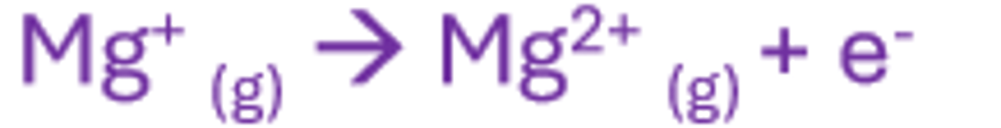 <p>The enthalpy change to remove 1 mole of electrons from one mole of gaseous 1+ ions to produce one mole of gaseous 2+ ions</p><p>endo as it requires energy</p>