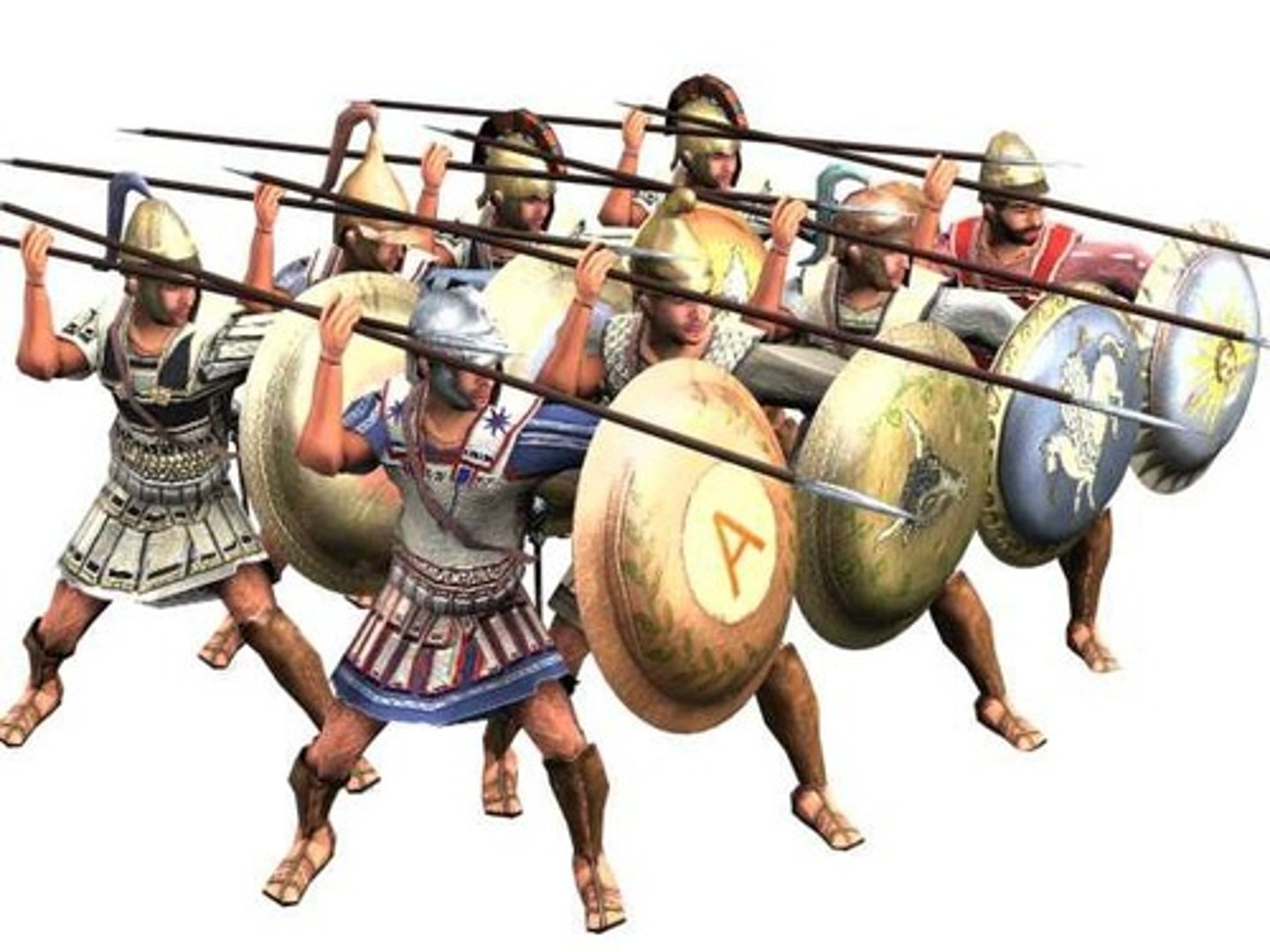 <p>Military formation using deep ranks and long spears.</p>