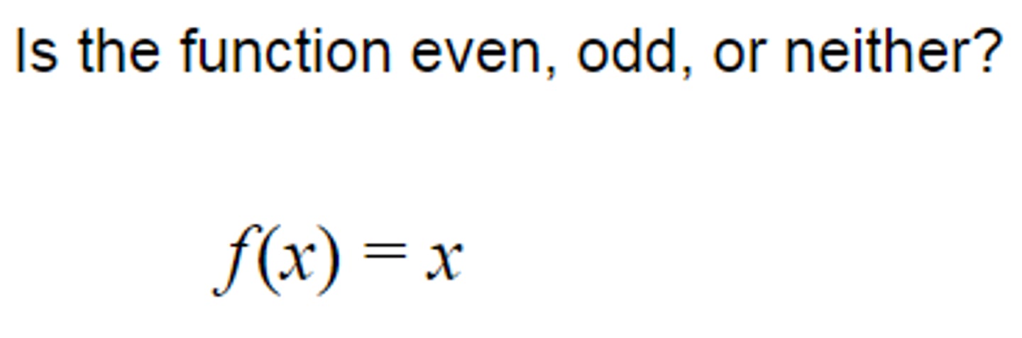 <p>Is the following function even, odd, or neither?</p>