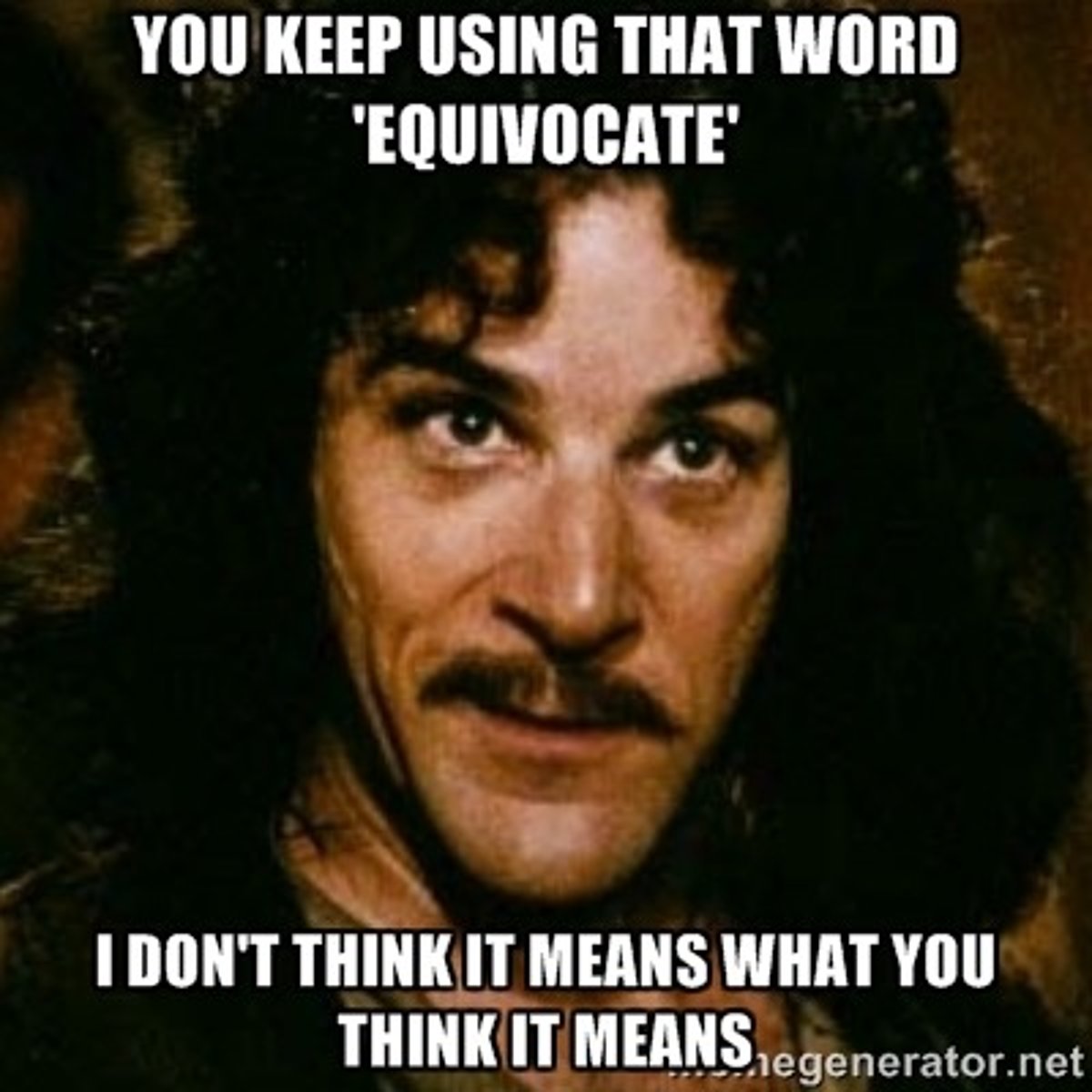 <p>to use expressions of double meaning in order to mislead</p>