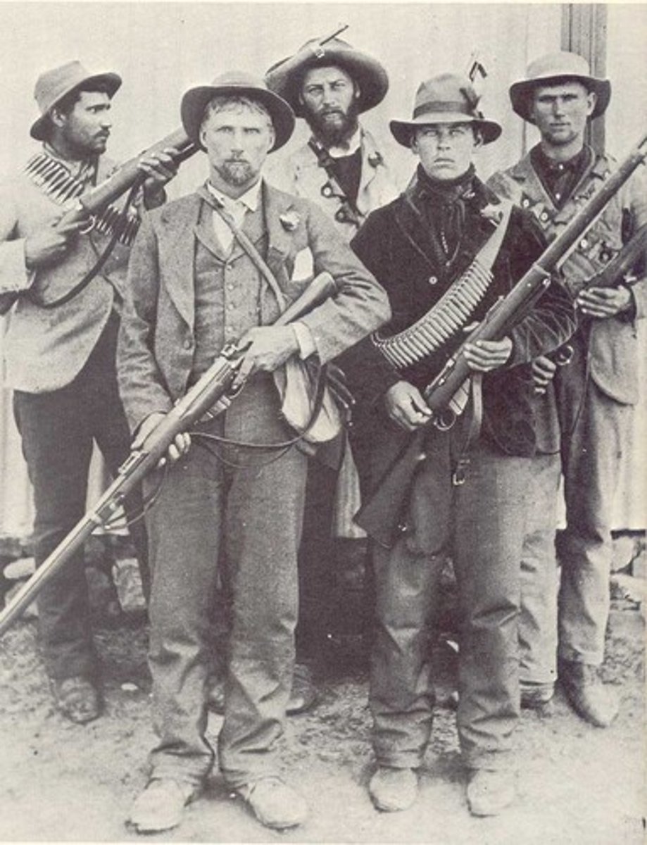 <p>South Africans descended from Dutch and French settlers of the seventeenth century. Their Great Trek founded new settler colonies in the nineteenth century. Though a minority among South Africans, they held political power after 1910.</p>