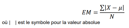 <p>Distance moyenne entre chaque valeur et la moyenne.« une valeur est à combien de la moyenne »</p>