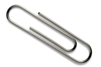 <p>a small device made of metal or plastic that is bent into a shape to hold multiple sheets of paper together. </p>