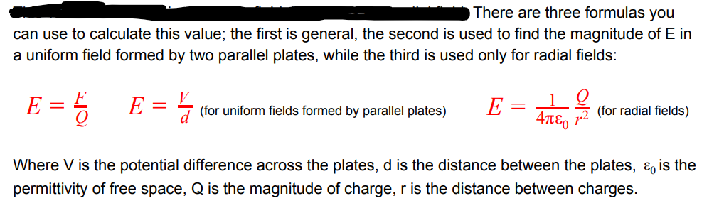 <p>the one on left can be used generally</p><p>the middle is only for uniform fields</p><p>the one on right is only for radial fields</p>