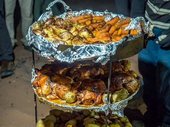 <p>zarb (favourite dish in wadi rum, ingredients put in a container and buried in hot sand) </p>
