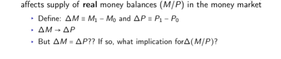<p>Supply of real money balances(M/P)  in the money market</p>