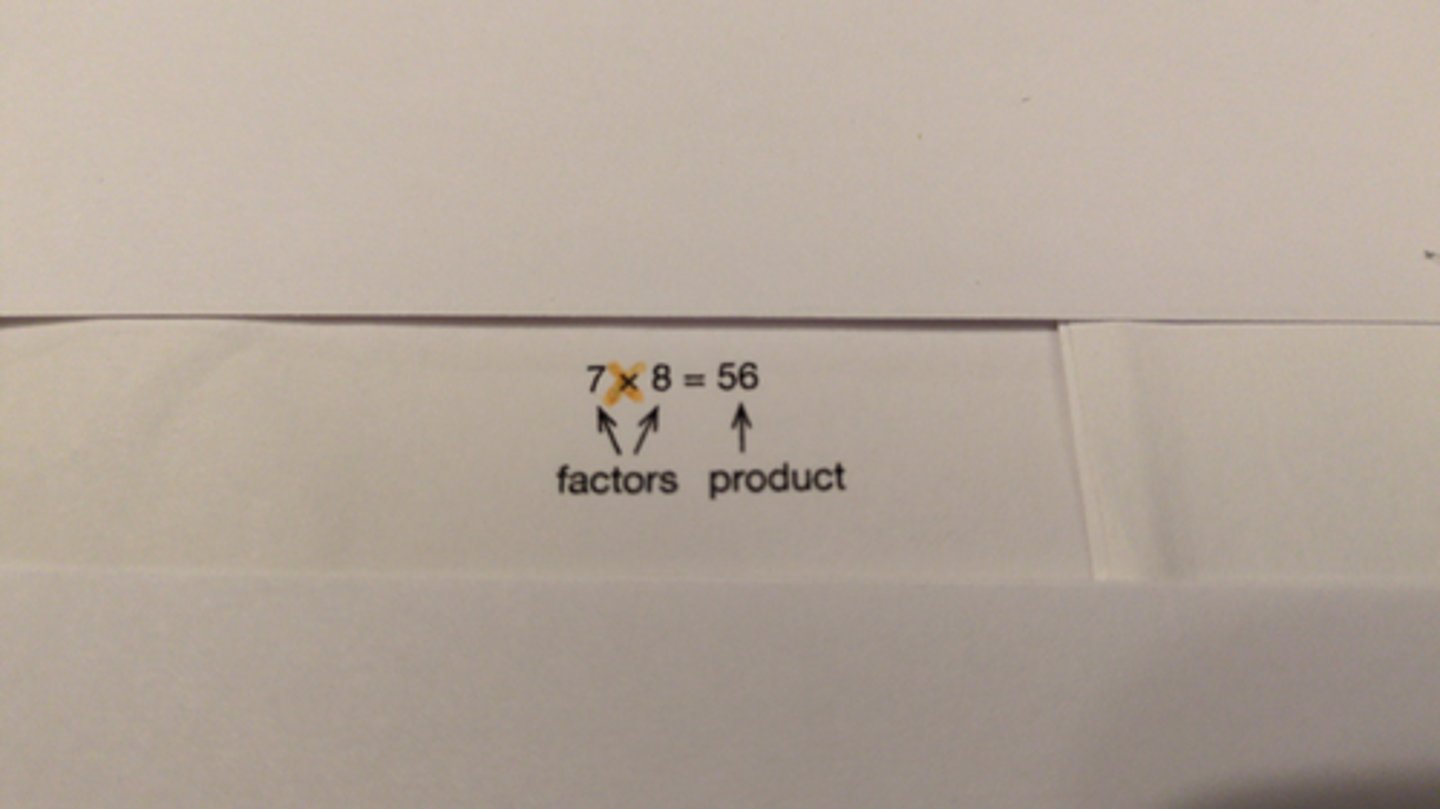 <p>The result of multiplying two or more numbers (factors).</p>