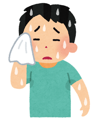<p>あせをかく</p><p>to sweat</p>