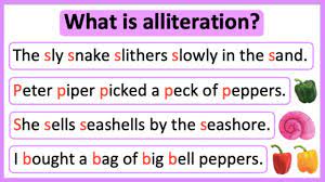 **A s**eries of words in quick succession that all start with the same letter or sound.