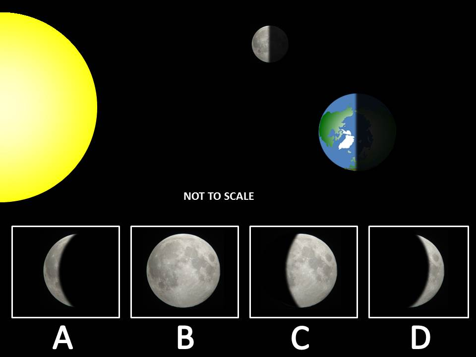 <p><span style="background-color: transparent;"><span>Which letter best represents the view from Earth?</span></span></p>