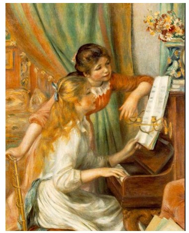 <p>What theory of art would recognize the subject of this artwork as a girl playing the piano, and its importance as an extension of our perception?</p>