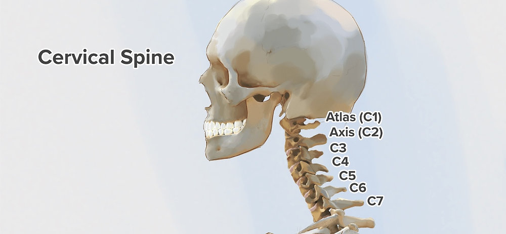 <p><strong>Atlas (C1):</strong> supports the head.</p><p><strong>Axis (C2):</strong> allows the atlas (and head) to pivot around the dens.</p>