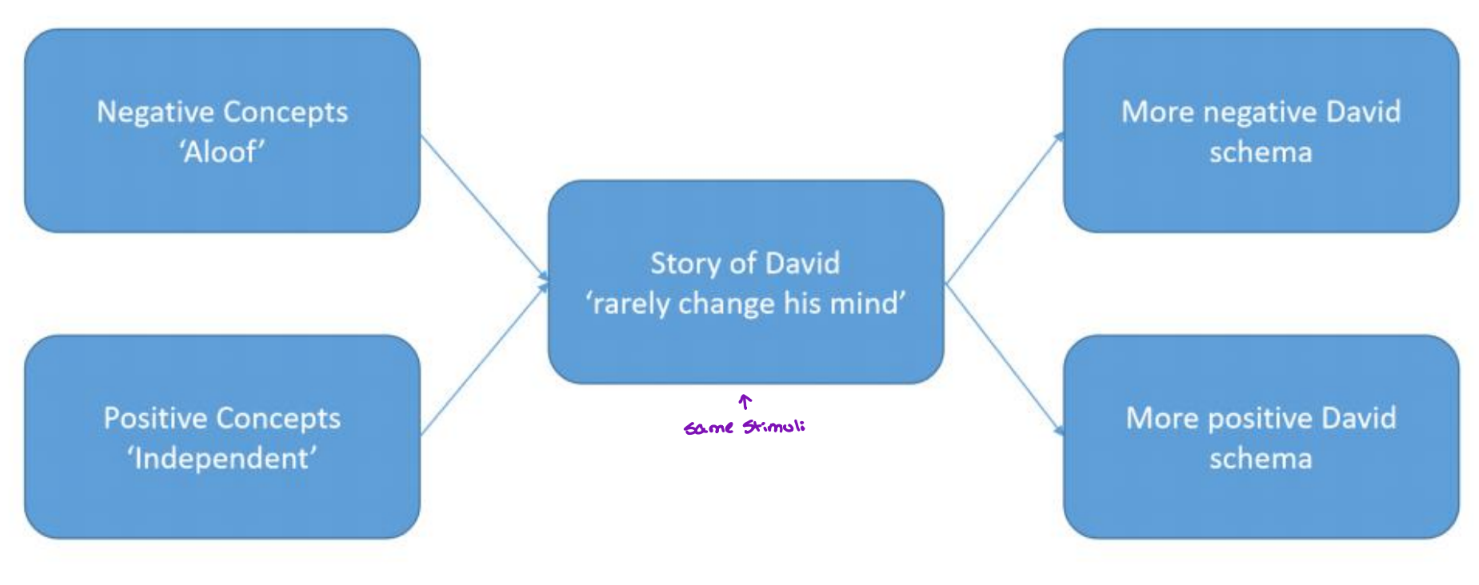 <p>priming can effect perception</p>
