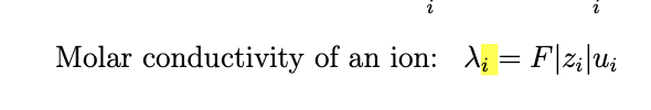 <p>current from ion flow, each ion type i contributes</p>