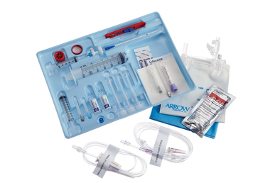 <p>Medical simulation kits used for training in the procedure of removing fluid from the abdominal cavity by inserting a needle. </p>