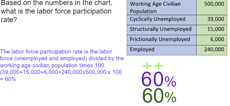 <p>Equation for labor force participation rate</p>