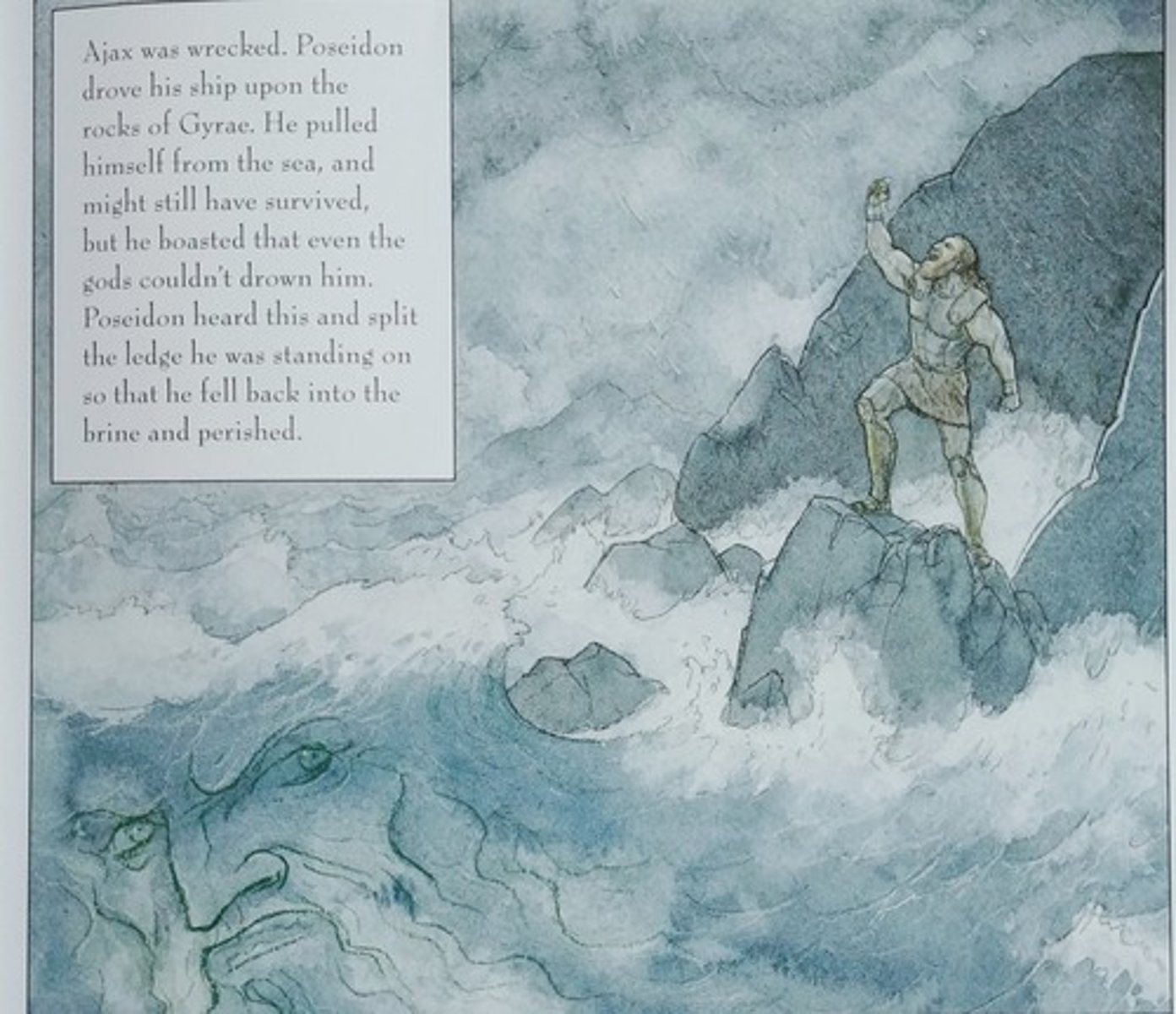<p>Fought in the Trojan war. Poseidon wrecked his ship, he would have survived, but he boasts and Poseidon take shim out.</p>
