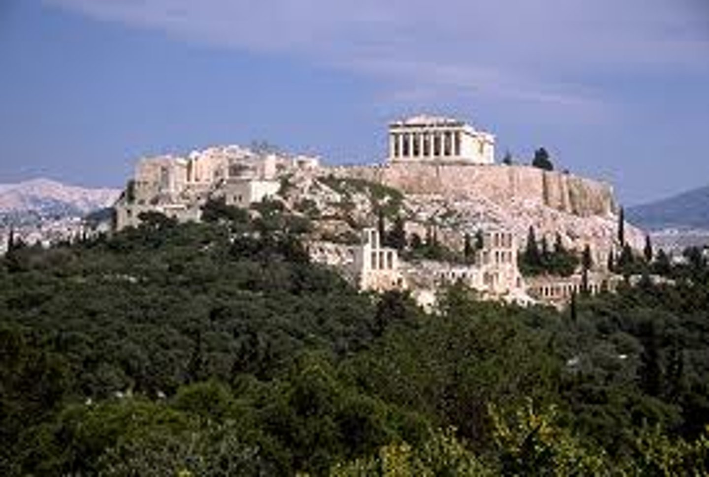 <p>A fortified hilltop in an ancient Greek city</p>