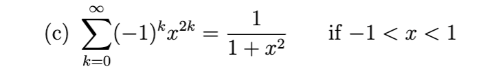 <p>use geometric series to show that:</p>