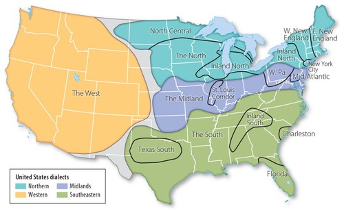 <p>A boundary that shows distinctions of a lingustical element among regions ( Pronounciation of a word, vocab, grammar, accent)</p><p>ex: Half of the US says " You all " while the other half says " Ya'll ", image is an example</p>