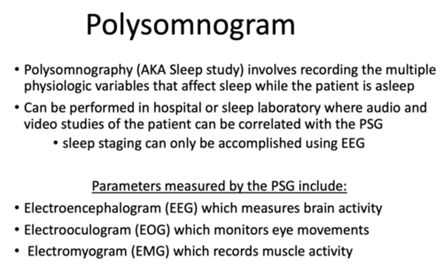 <p>polysomnography</p>