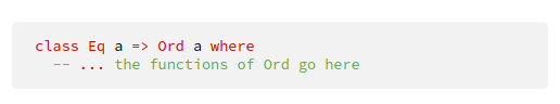 <p>Used to enforce that every instance of a type class is already an instance of some other type class, making the precondition a global requirement. </p>