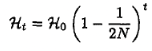 <p>where H0 is the initial probability of being a heterozygote</p><p>and N is the population size</p>