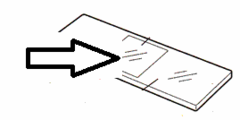 -the thin flat piece of transparent material (plastic or glass), usually square or rectangular, that is placed over objects for viewing with a microscope.