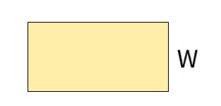 <p>If the rectangle below is continuously rotated about side w, which solid figure is formed?</p>