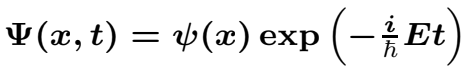 <p>TDSE solutions of the form shown in the image, also called energy eigenstates</p>